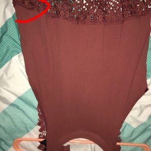 Maroon crop too tank top